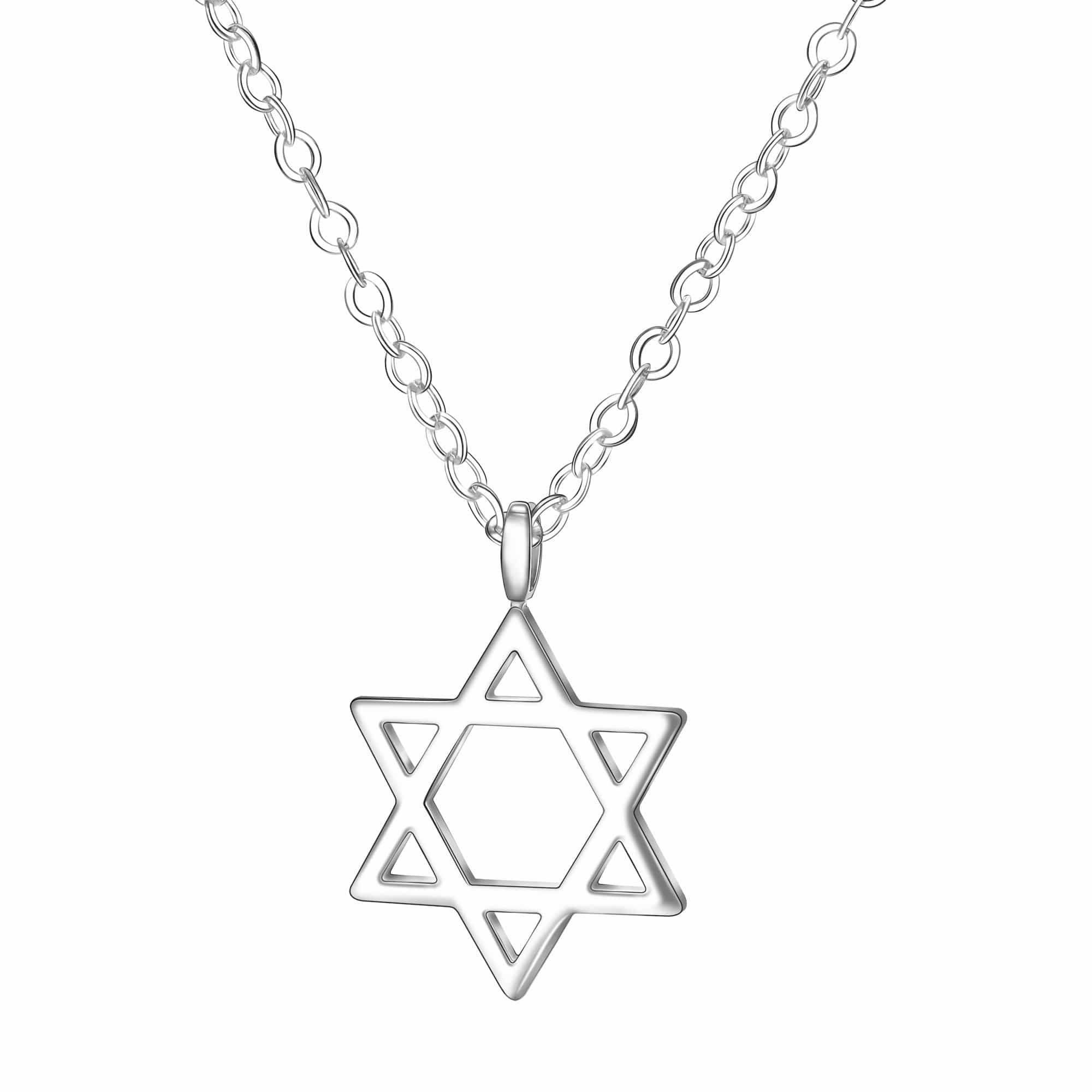 Sterling Silver Necklace Star of David Pendant Necklace