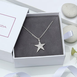 Sterling Silver Star Necklace, Lucky Star Jewelry Pendant Necklace Pendant + Chain