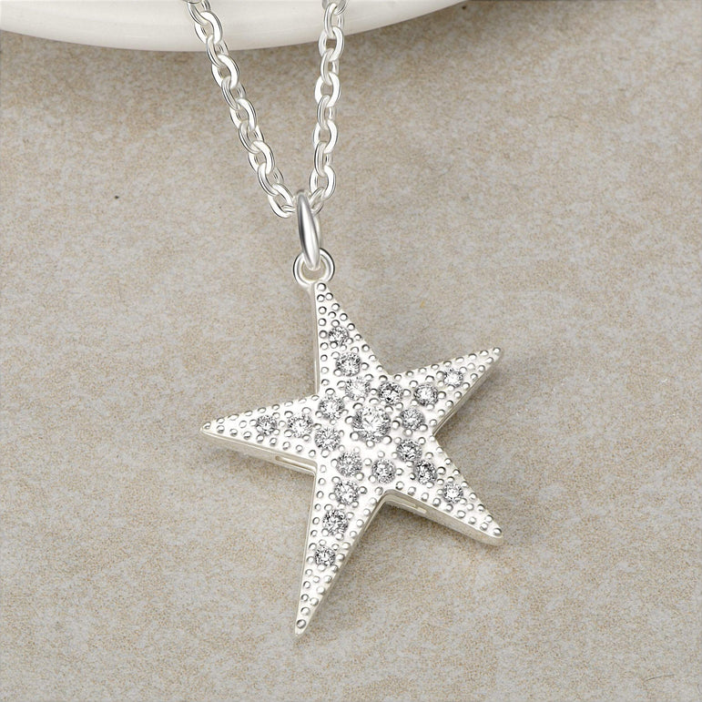 Sterling Silver Star Necklace, Lucky Star Jewelry Pendant Necklace Pendant + Chain