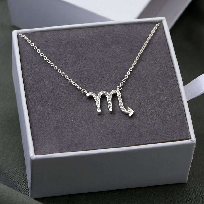 Scorpio Zodiac Necklace Silver Astrology Constellation Necklace Horoscope Jewels Pendant Necklace