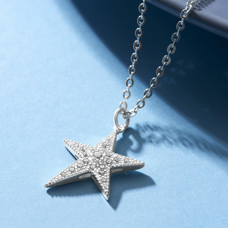 Sterling Silver Star Pendant, Lucky Star Jewelry Pendant