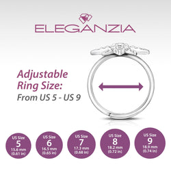 CZ Falling Star Jewelry Silver Ring Adjustable Ring