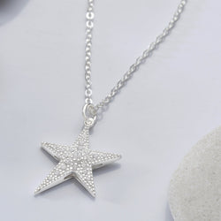 Sterling Silver Star Pendant, Lucky Star Jewelry Pendant