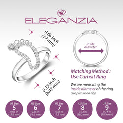 CZ Baby Feet Ring Sterling Silver Ring