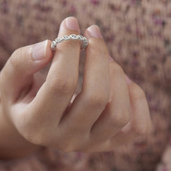 CZ Leaf Crown Sterling Silver Stackable Ring Ring