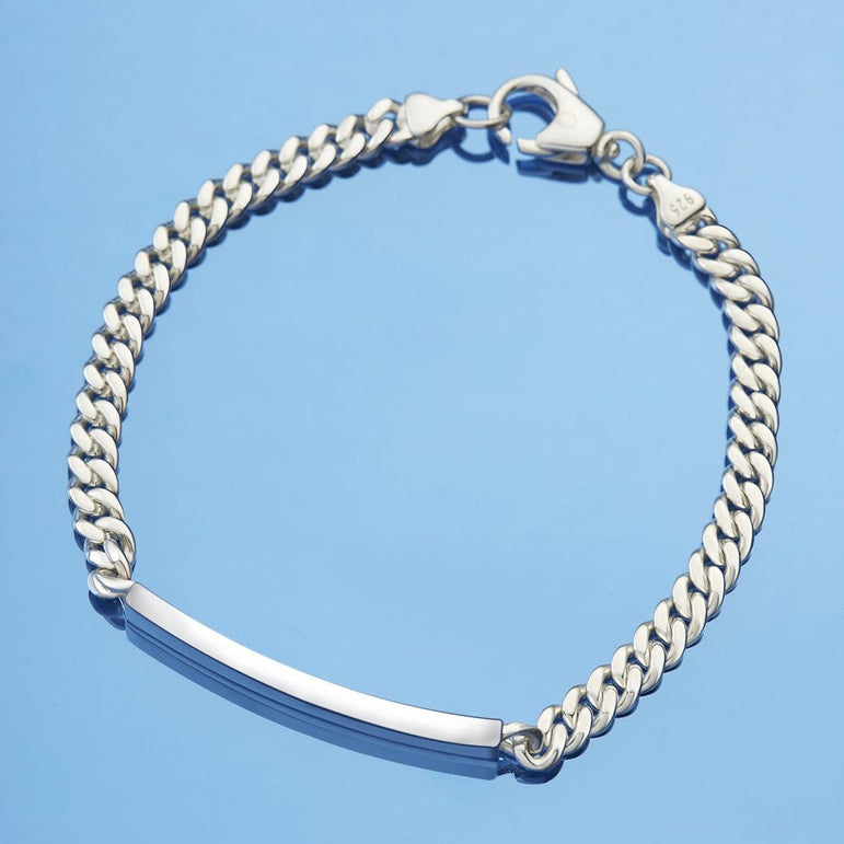 Classic Men Tag Sterling Silver Bracelet Bracelet