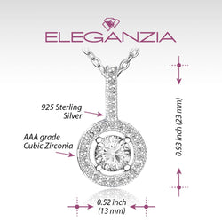 Classic CZ Drop Pendant Necklaces Sterling Silver Pendant Necklace