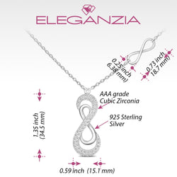 Vertical Double Infinity Necklace Sterling Silver Pendant Necklace