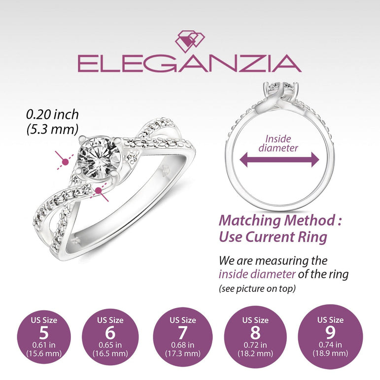 Twist Criss Cross Cubic Zirconia Engagement Ring Sterling Silver Promise Ring