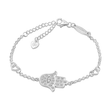 CZ Hamsa Hand Bracelet Sterling Silver Bracelet