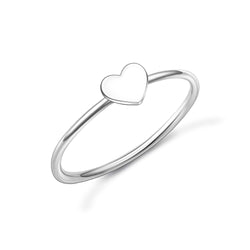 Minimalist Cute Heart Ring Sterling Silver Stacking Ring