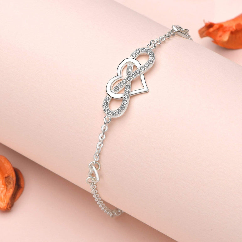 Sterling Silver Infinity Heart Bracelet Bracelet