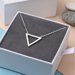 Geometric Triangle Sterling Silver Necklace Pendant Pendant Necklace