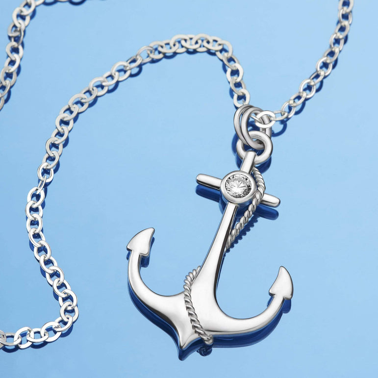 Anchor Sterling Silver Necklace For Men Pendant Necklace