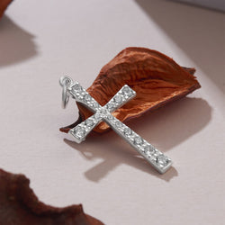 CZ Cross Pendant For Girls Sterling Silver