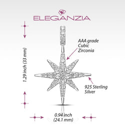 Celestial 8 Pointed Star Jewelry Silver Pendant Pendant