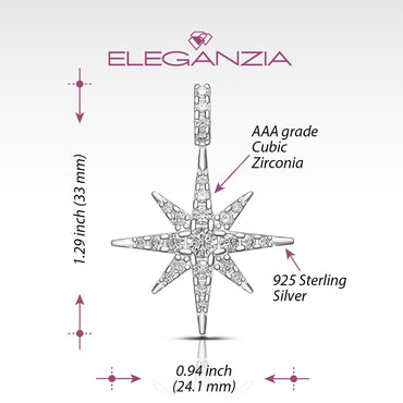 Celestial 8 Pointed Star Jewelry Silver Pendant Pendant
