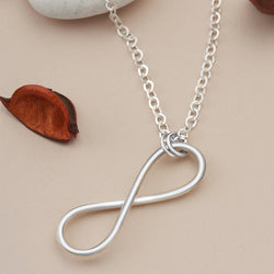 Men Sterling Silver Infinity Necklace Pendant Necklace