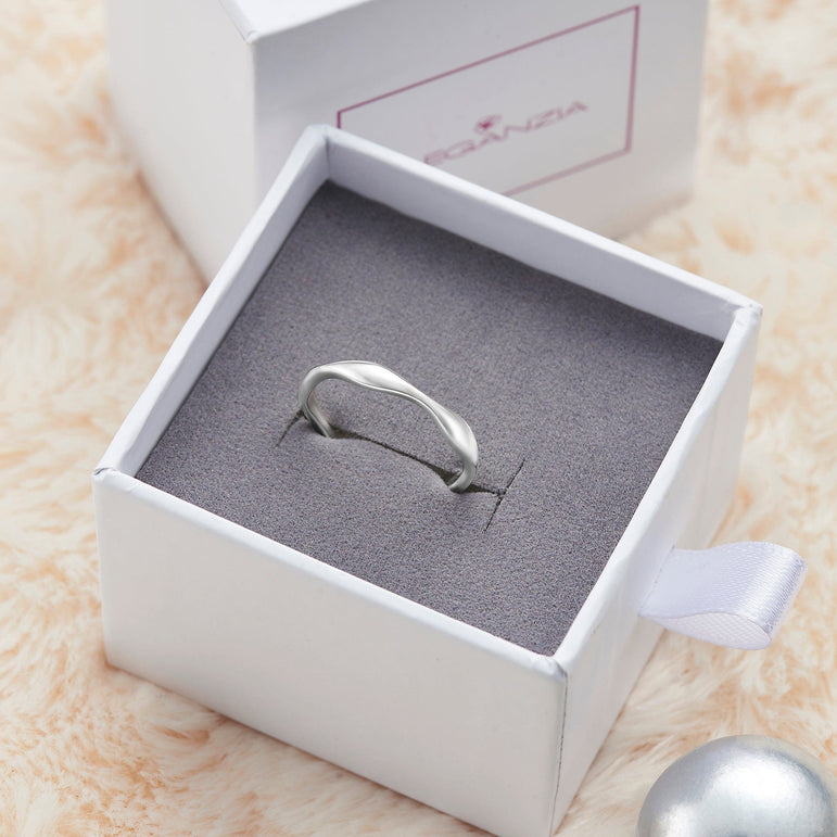 Plain Wave Rings, Sterling Silver Stackable Rings Stacking Ring