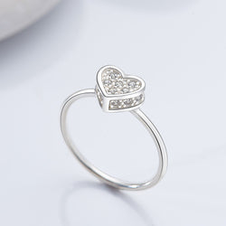 Petite Sterling Silver Heart Rings Ring