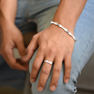 Bamboo Sterling Silver Rings for Men Ring
