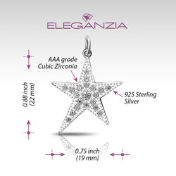 Sterling Silver Star Pendant, Lucky Star Jewelry Pendant