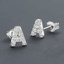 Initial Earrings Sterling Silver Stud Earrings Stud Earrings