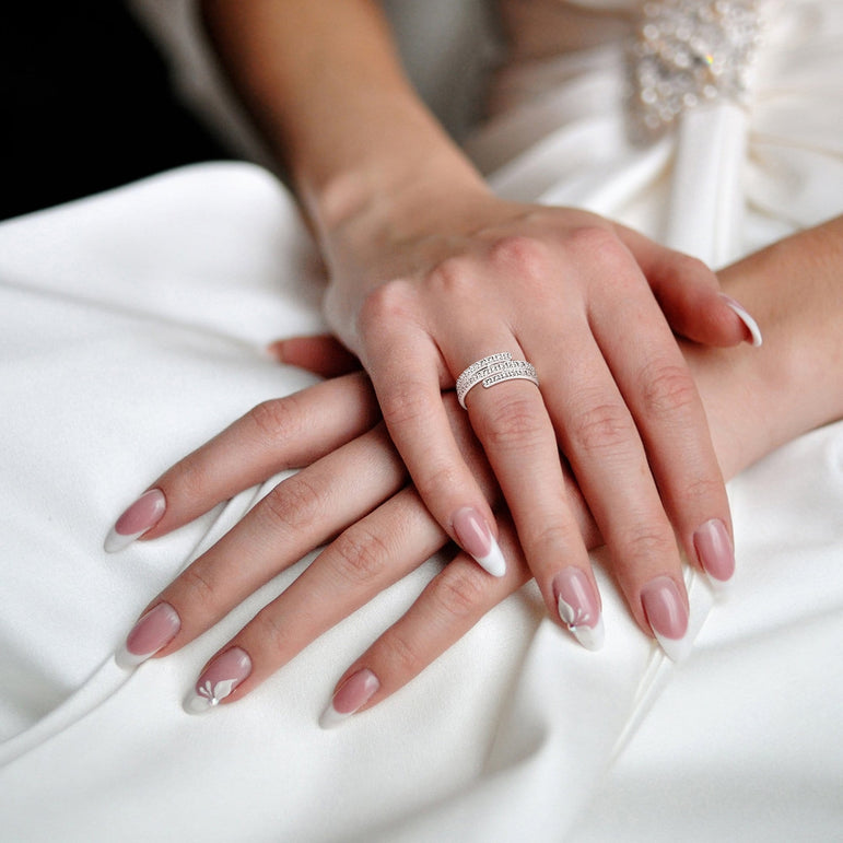 Spiral CZ Simple Wedding Rings Sterling Silver Wedding Ring