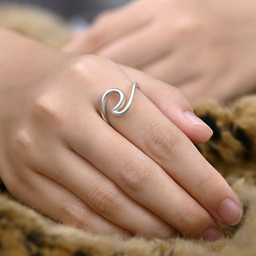 Surfer Ocean Wave Ring Sterling Silver Ring