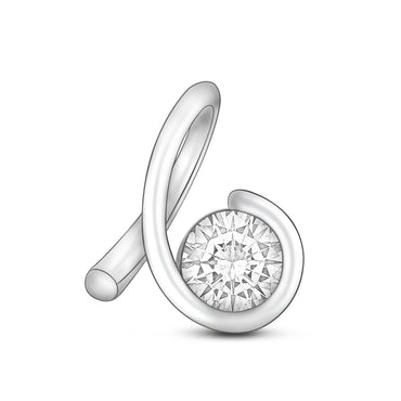CZ Twist Swirl Tear Drop Pendant Silver Pendant