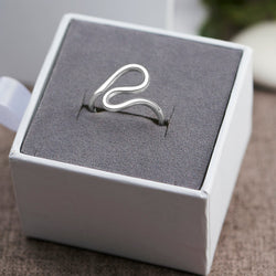 Swirling Wave Sterling Silver Ring Ring