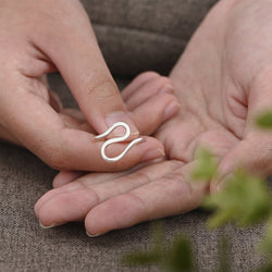 Swirling Wave Sterling Silver Ring Ring