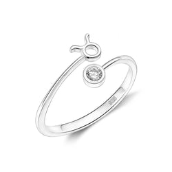 Taurus Ring Sterling Silver Adjustable Zodiac Sign Ring Ring