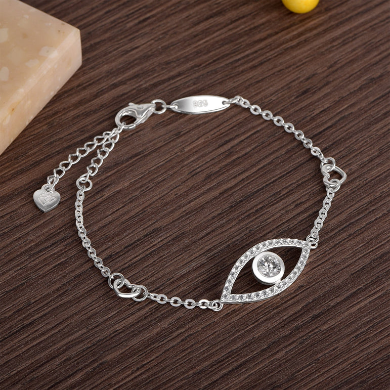 CZ Evil Eye Bracelet Silver Bracelet