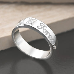 Together Forever Silver Promise Rings for Her Promise Ring