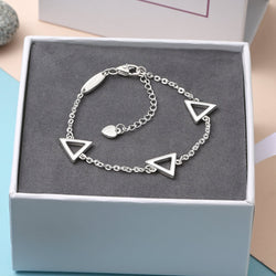 Geometric Triangle Sterling Silver Bracelet Chain Bracelet