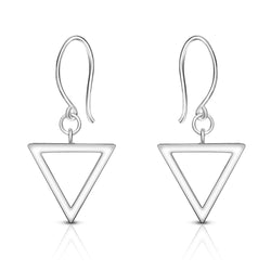 Geometric Triangle Sterling Silver Dangle Earrings Drop Earrings