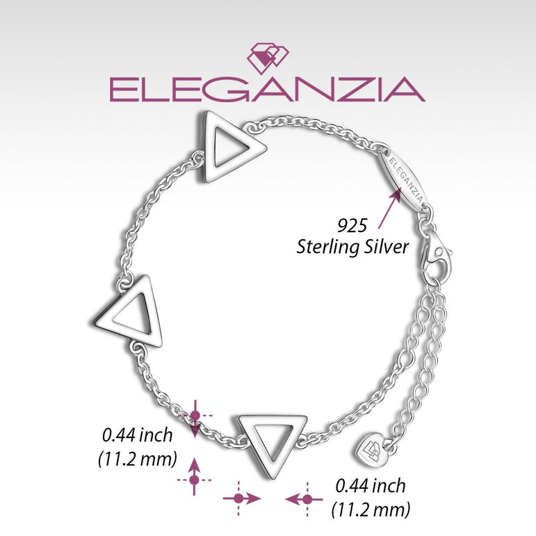 Geometric Triangle Sterling Silver Bracelet Chain Bracelet