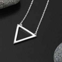 Geometric Triangle Sterling Silver Necklace Pendant Pendant Necklace