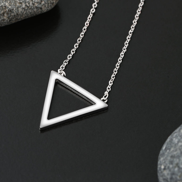 Geometric Triangle Sterling Silver Necklace Pendant Pendant Necklace