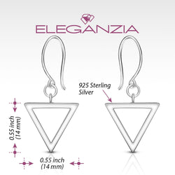 Geometric Triangle Sterling Silver Dangle Earrings Drop Earrings