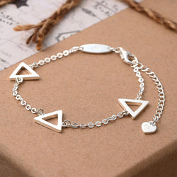 Geometric Triangle Sterling Silver Bracelet Chain Bracelet