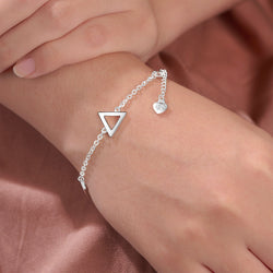 Geometric Triangle Sterling Silver Bracelet Chain Bracelet