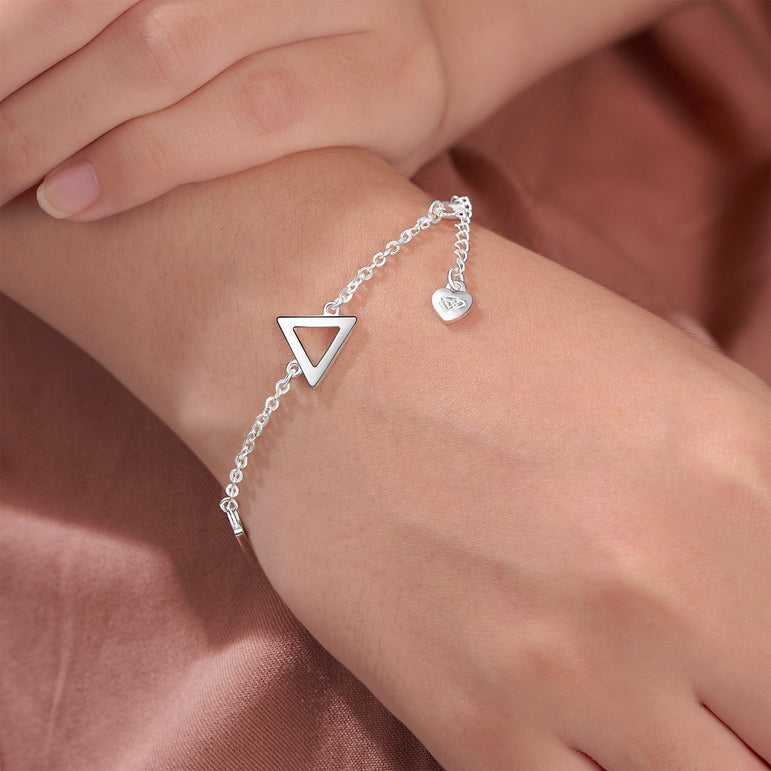 Geometric Triangle Sterling Silver Bracelet Chain Bracelet