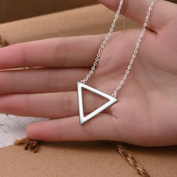 Geometric Triangle Sterling Silver Necklace Pendant Pendant Necklace