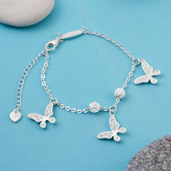 Dazzling CZ Butterfly Bracelet Sterling Silver Bracelet