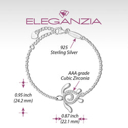 CZ Spiral Shell Turtle Sterling Silver Bracelet Bracelet