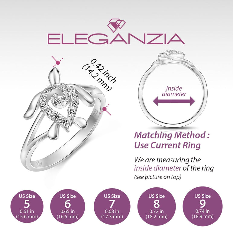 CZ Spiral Shell Turtle Sterling Silver Ring Ring