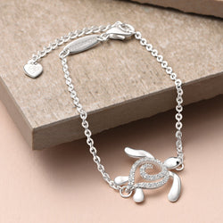 CZ Spiral Shell Turtle Sterling Silver Bracelet Bracelet