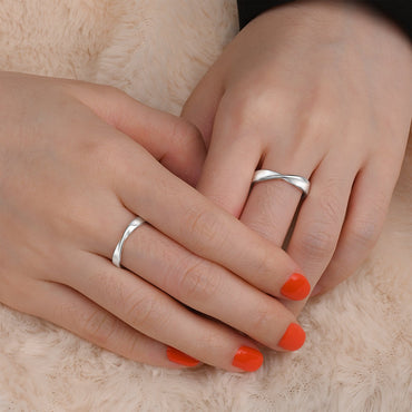 Twisted Romance Matching Couple Rings Set Couple Ring